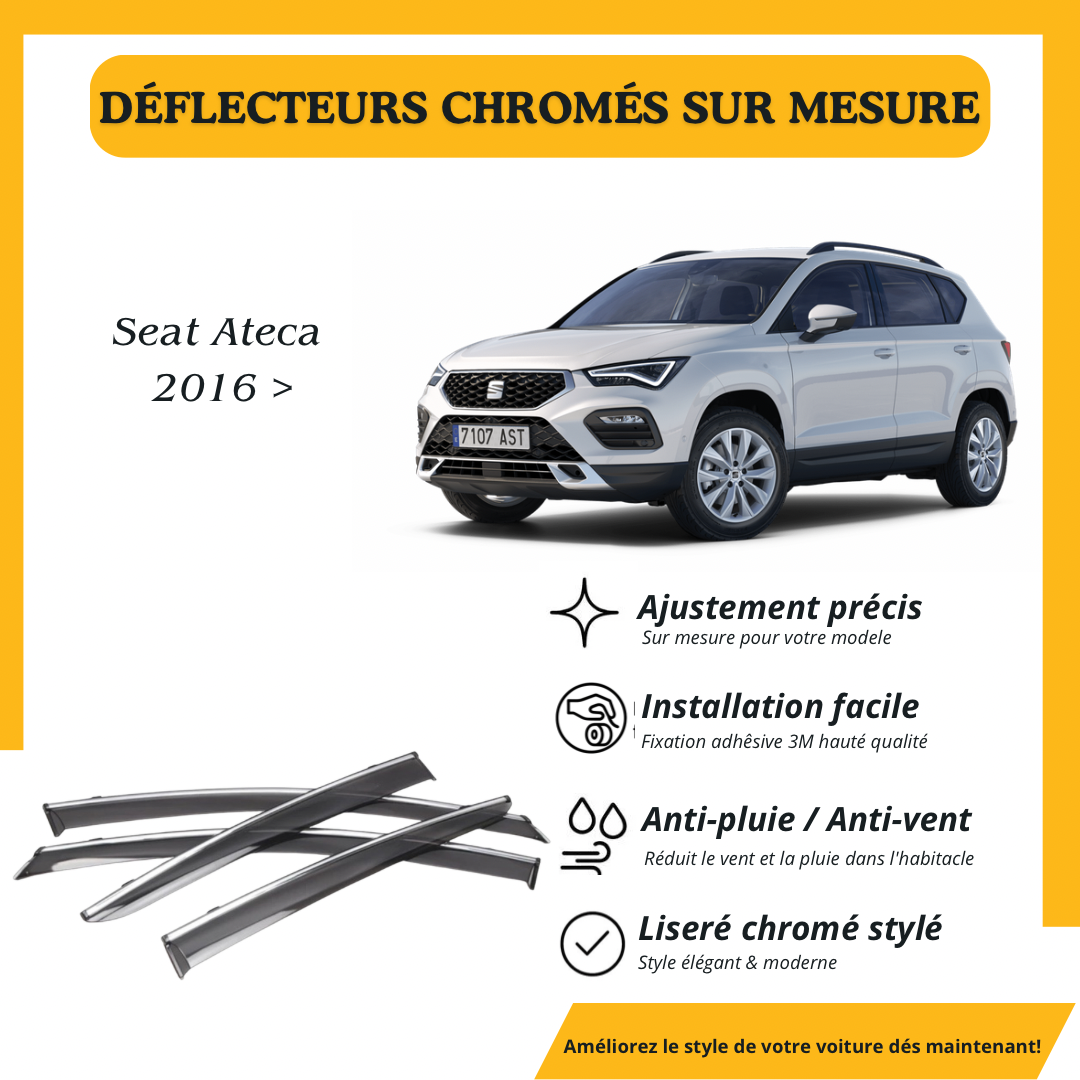 Déflecteur d’air noir et chromé Seat Ateca 2016>