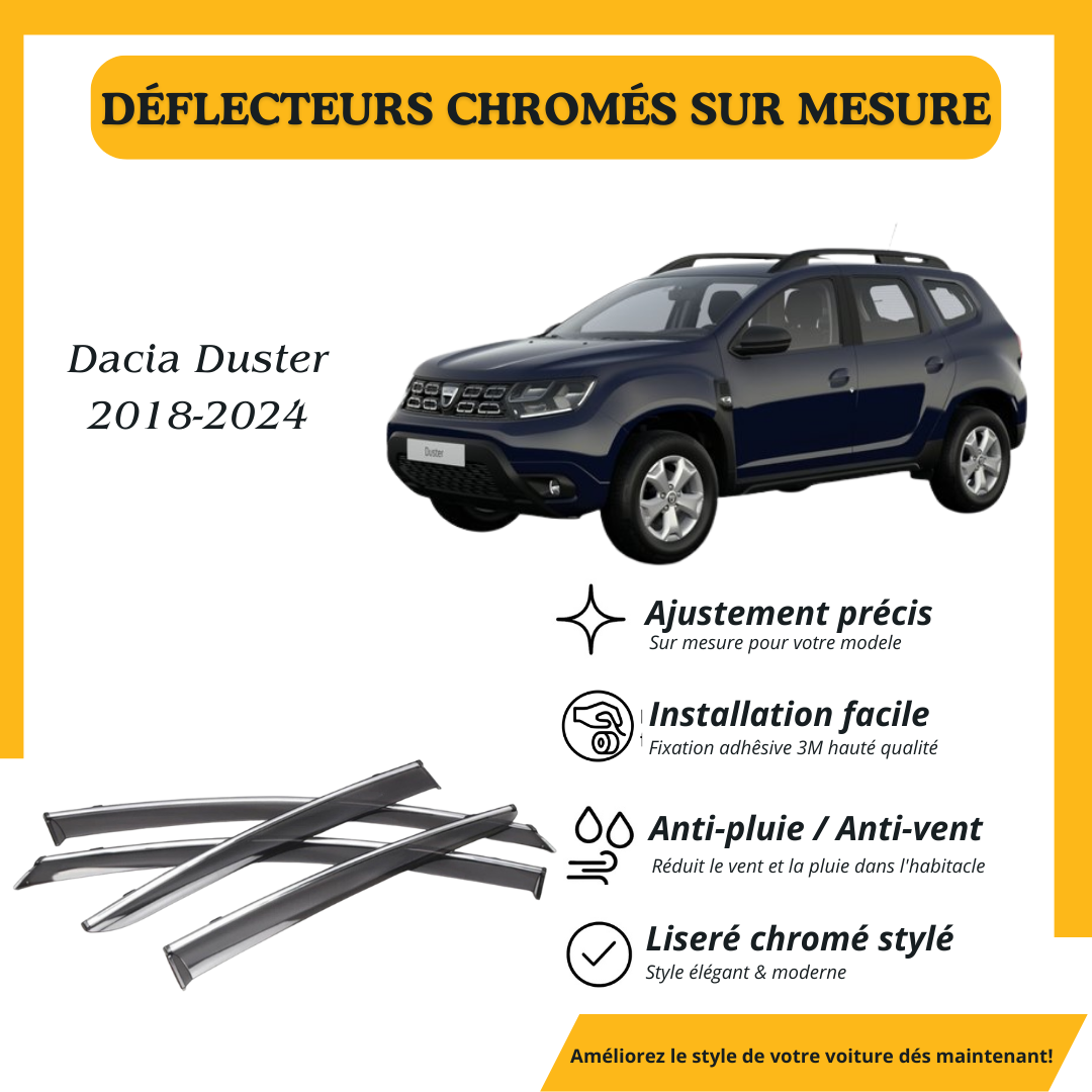 Déflecteur d’air noir et chromé Dacia Duster 2018-2024