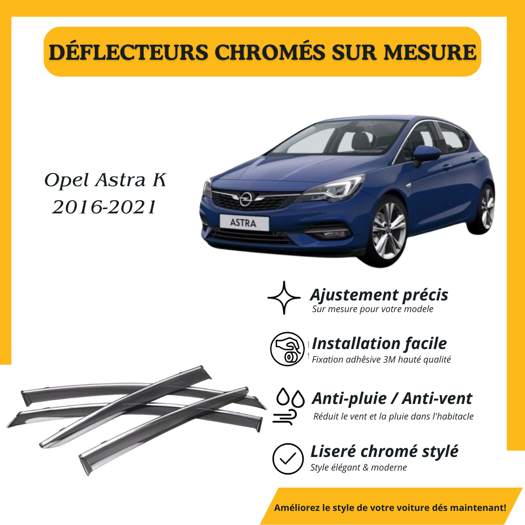 Déflecteur d’air noir et chromé Opel Astra K 2016-2021