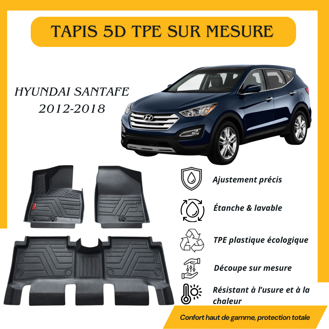 Tapis sur mesure 5D TPE HYUNDAI SANTAFE 2012-2018
