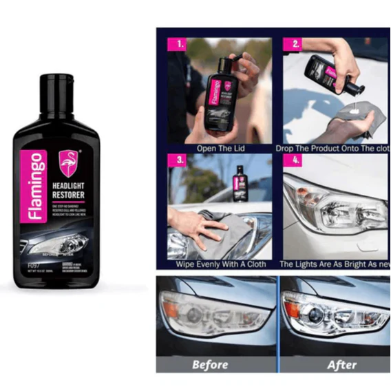 Flamingo Headlight Restorer 300ML – Rénovateur de Phares Anti-Jaunissement