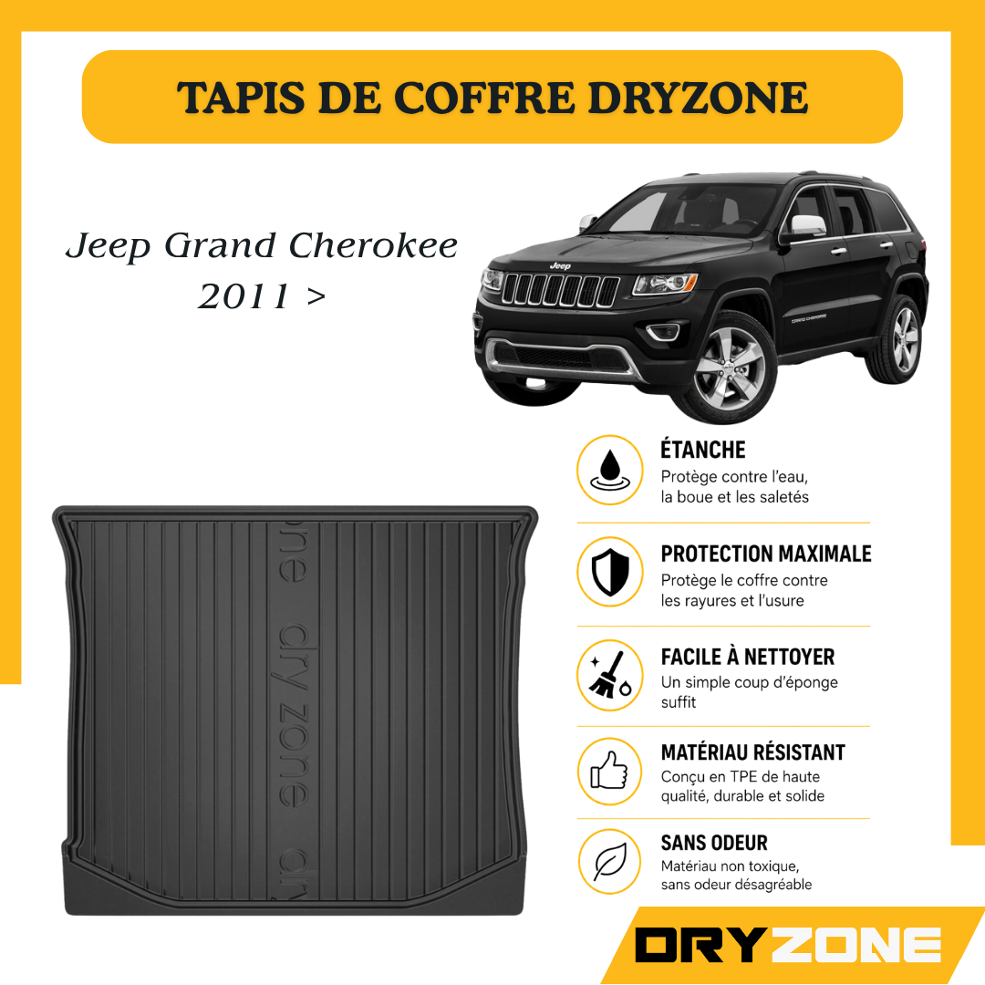Tapis de Coffre Dryzone sur Mesure – Jeep Grand Cherokee 2011 >