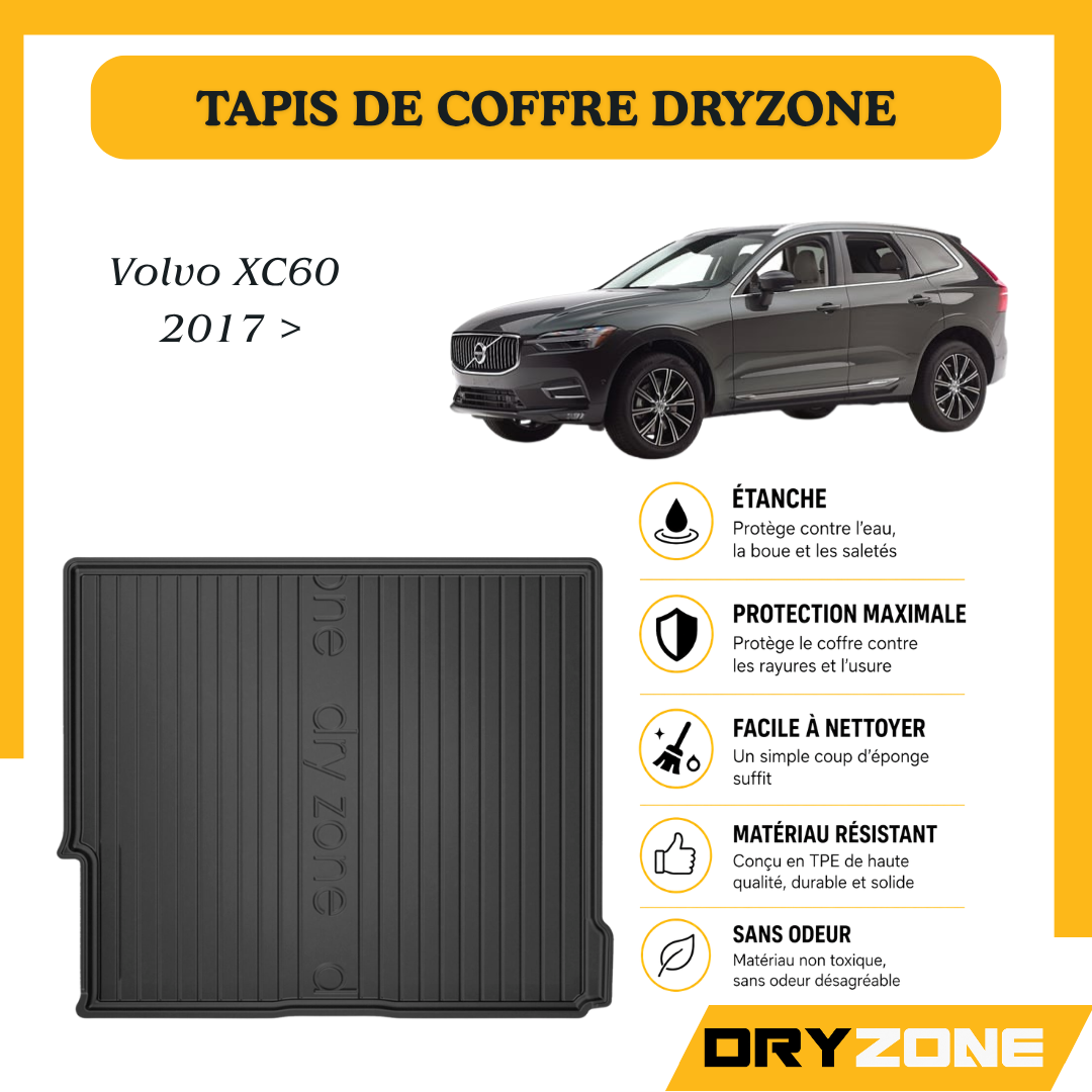 Tapis de Coffre Dryzone sur Mesure – Volvo XC60 2017 >