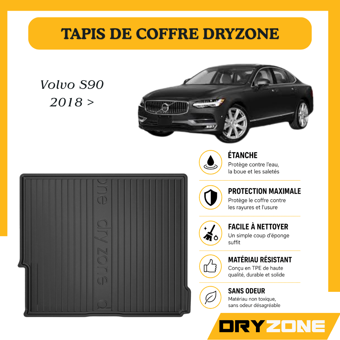 Tapis de Coffre Dryzone sur Mesure – Volvo S90 2018 >