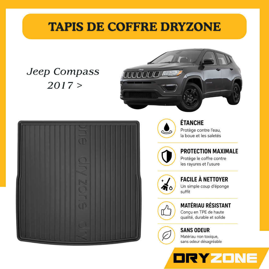 Tapis de Coffre Dryzone sur Mesure – Jeep Compass 2017 >