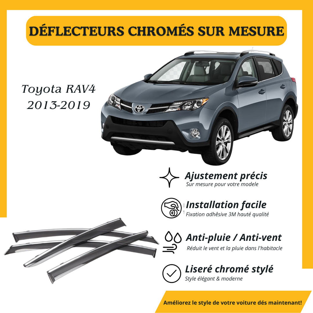 Déflecteur d’air noir et chromé Toyota RAV4 2013-2019