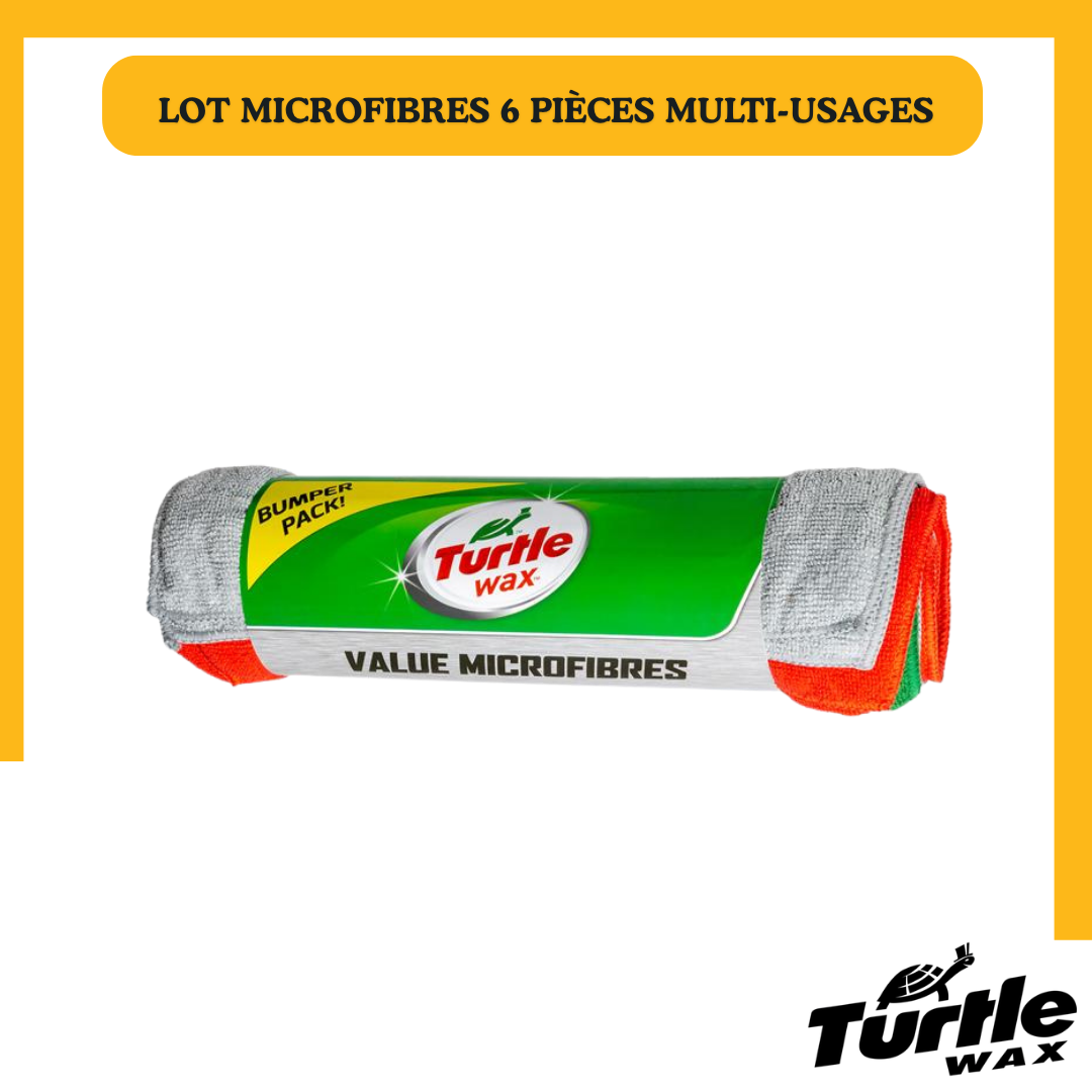 Turtle Wax Lot de 6 Microfibres Multi-Usages