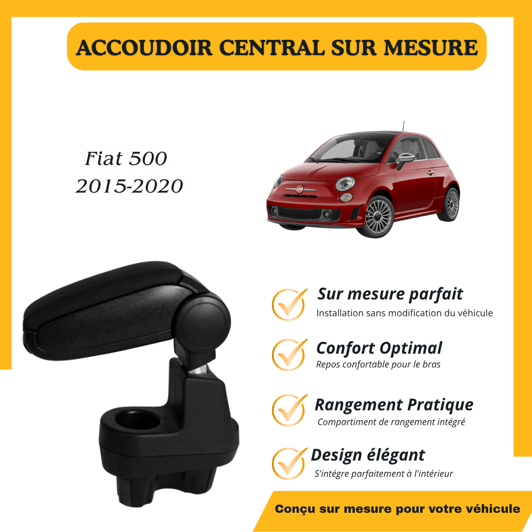 Accoudoir central sur mesure Fiat 500 2015-2020