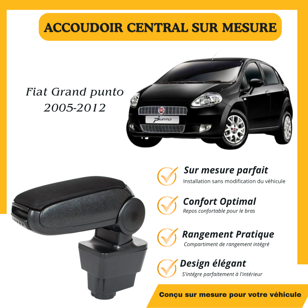 Accoudoir central sur mesure Fiat Grande Punto 2005-2012