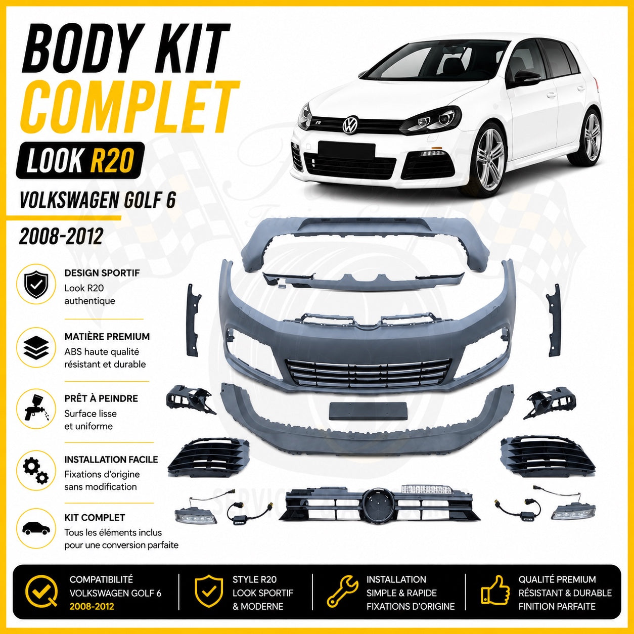Body Kit complet Volkswagen Golf 6 Look R20 2008-2012