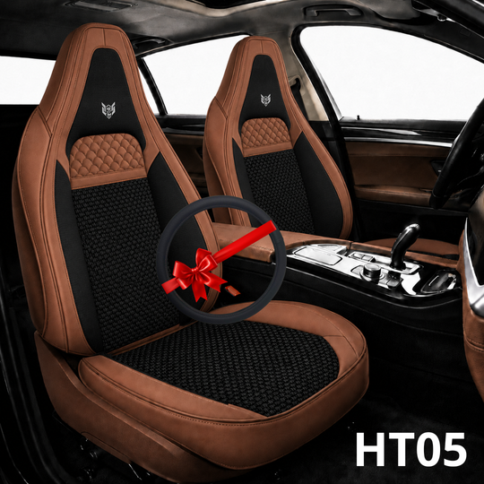 Cale-dos Sport HT05 5 places marron et noir avec couvre-volant assorti