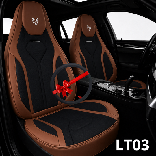 Cale-dos Sport LT03 5 places marron et noir avec couvre-volant assorti