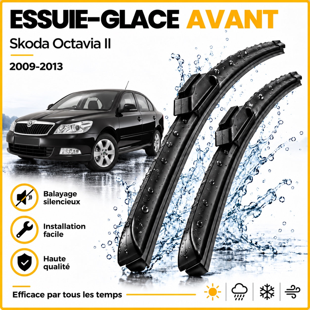 Essuie-glace avant Skoda Octavia II 2009-2013