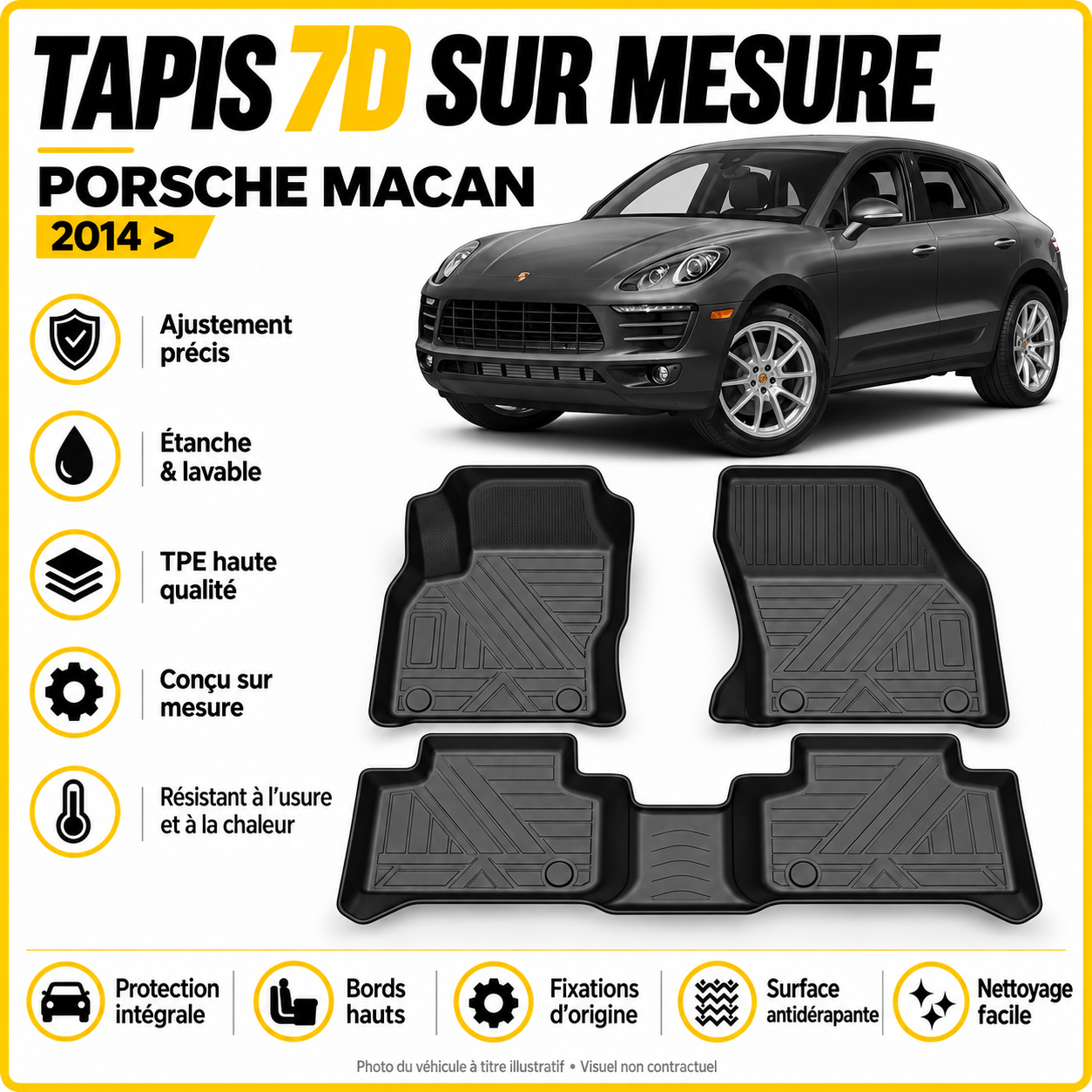 Tapis 7D Porsche Macan 2014 >