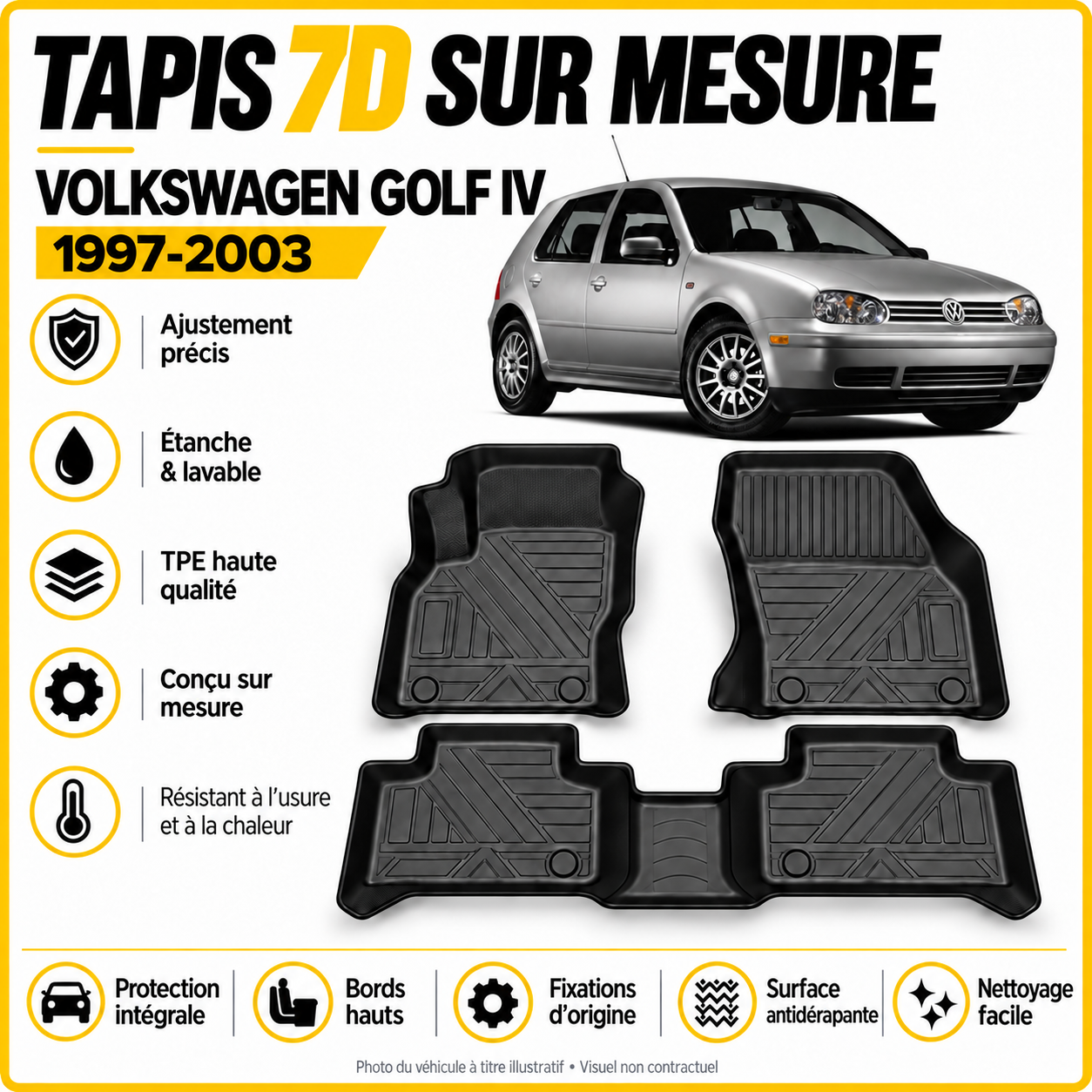 Tapis 7D Volkswagen Golf IV 1997-2003