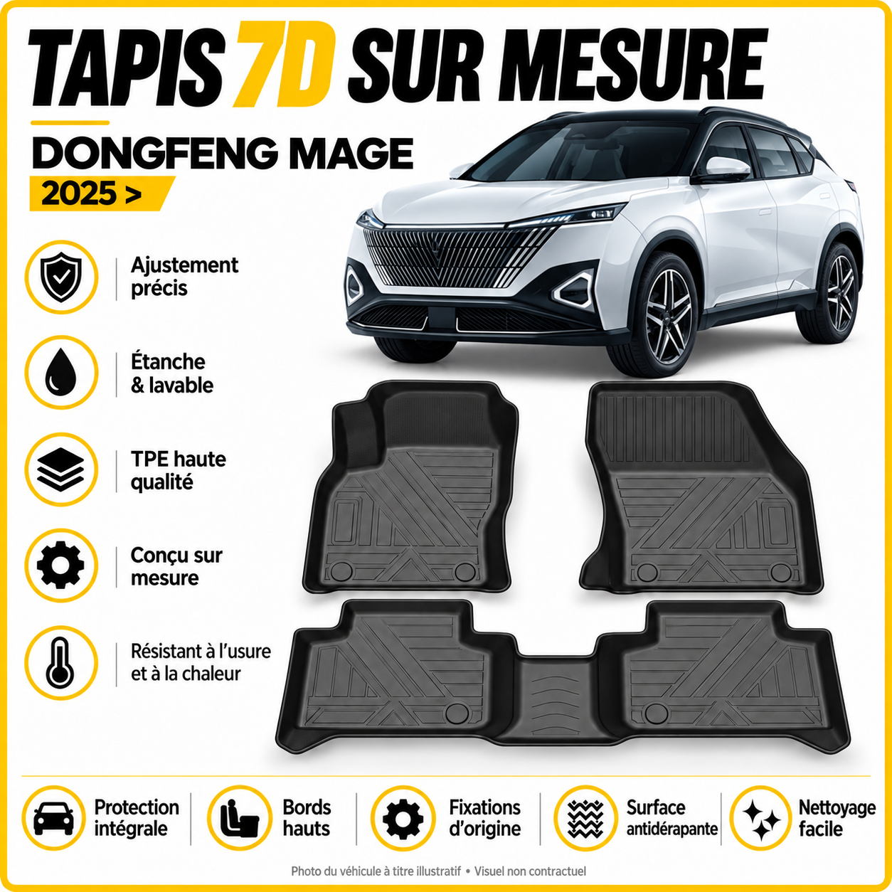 Tapis 7D sur mesure Dongfeng Mage 2025 >