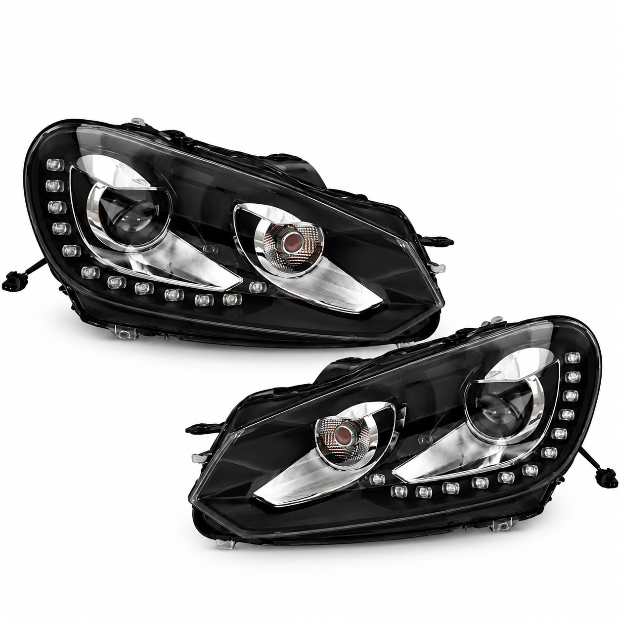 Paire de phares avant LED noirs Volkswagen Golf 6 GTD 2009-2013