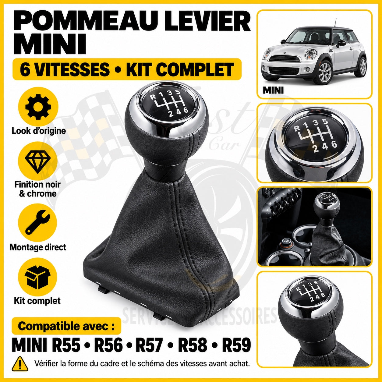 Pommeau de vitesse complet MINI R55 R56 R57 R58 R59 6 vitesses