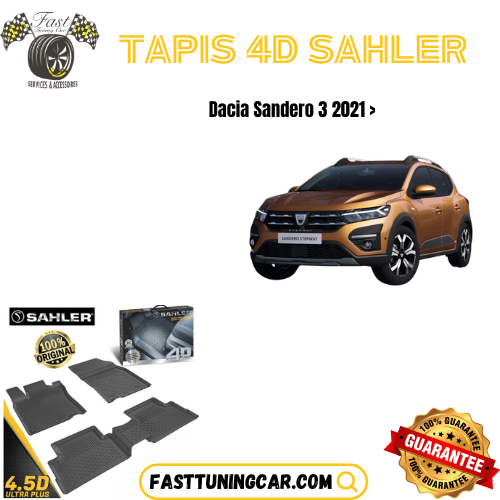 Tapis sur mesure 4D Dacia sandero 2021>