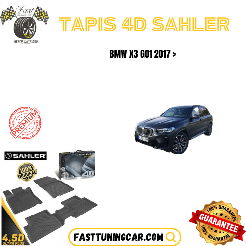 Tapis sur mesure 4D Extra Premium Bmw X3 G01 2017 >