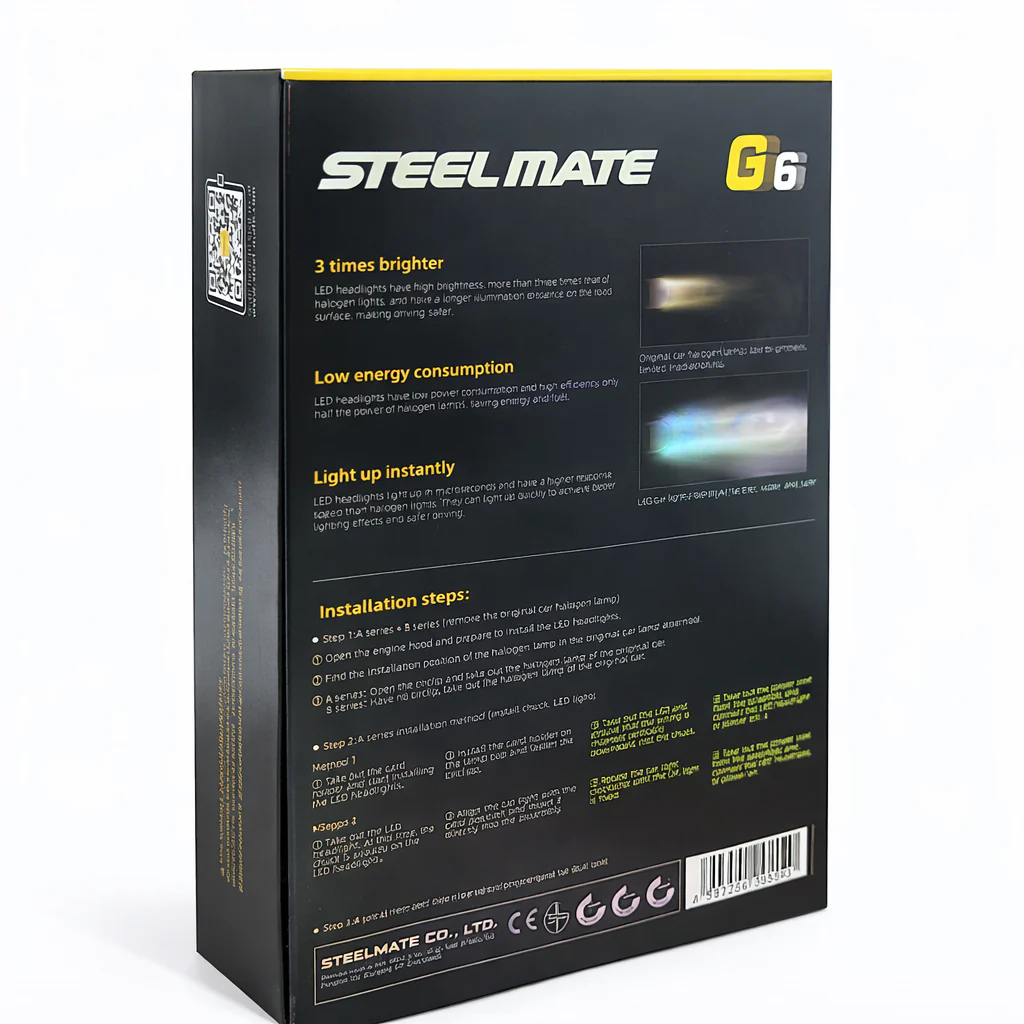 Dos de la boîte Steelmate G6 H1
