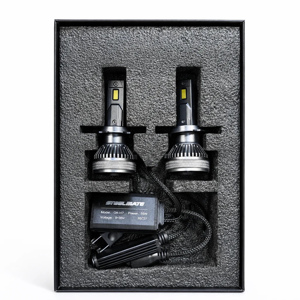 Contenu du kit de deux ampoules LED Steelmate G6 H7