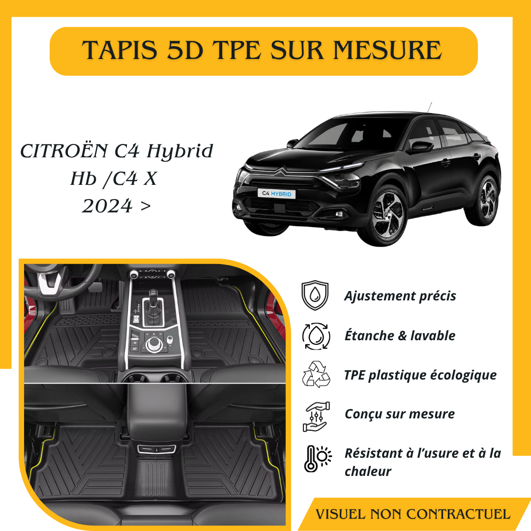 Tapis 5D TPE sur mesure Citroën C4 Hybrid HB C4 X 2024