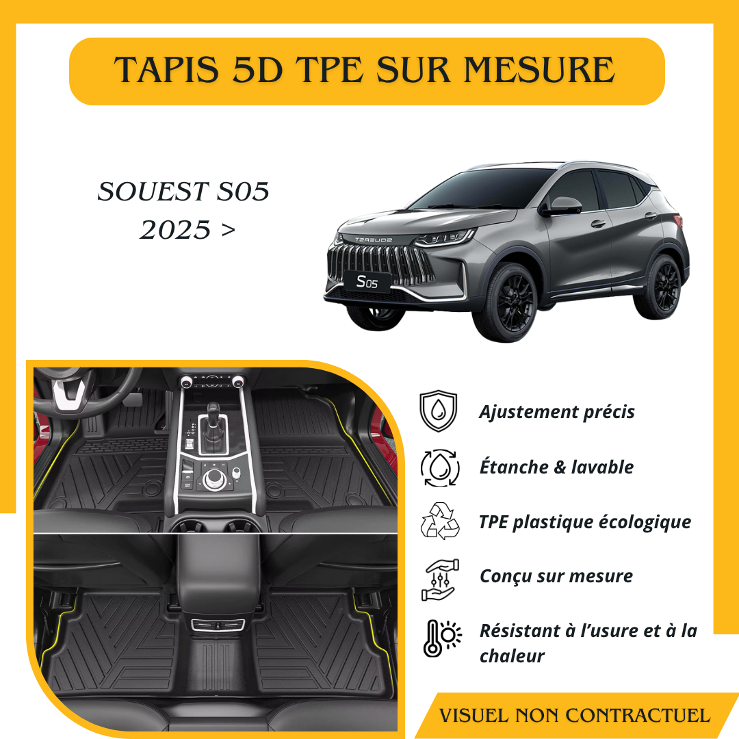 Tapis 5D TPE sur mesure Soueast S05 2025