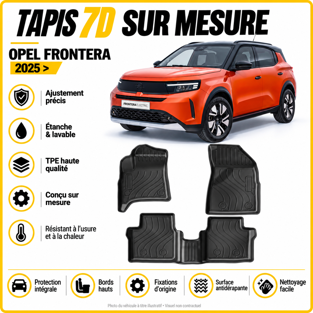 Tapis 7D sur mesure Opel Frontera I 2025 >