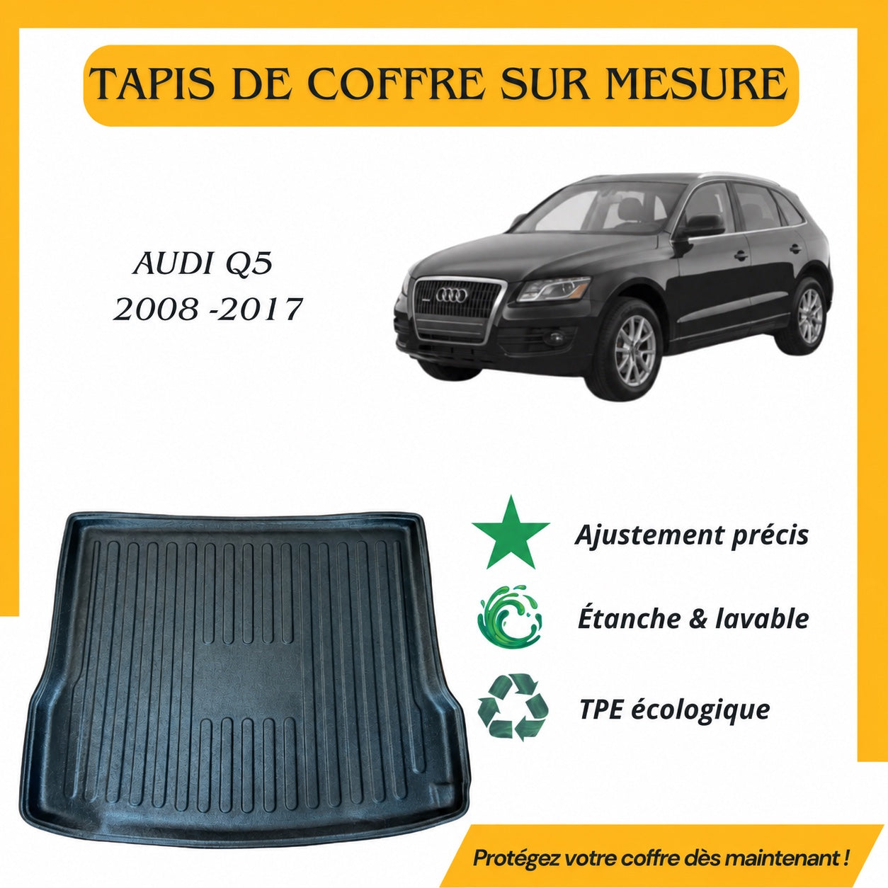 Tapis de coffre sur mesure Audi Q5 2008-2017