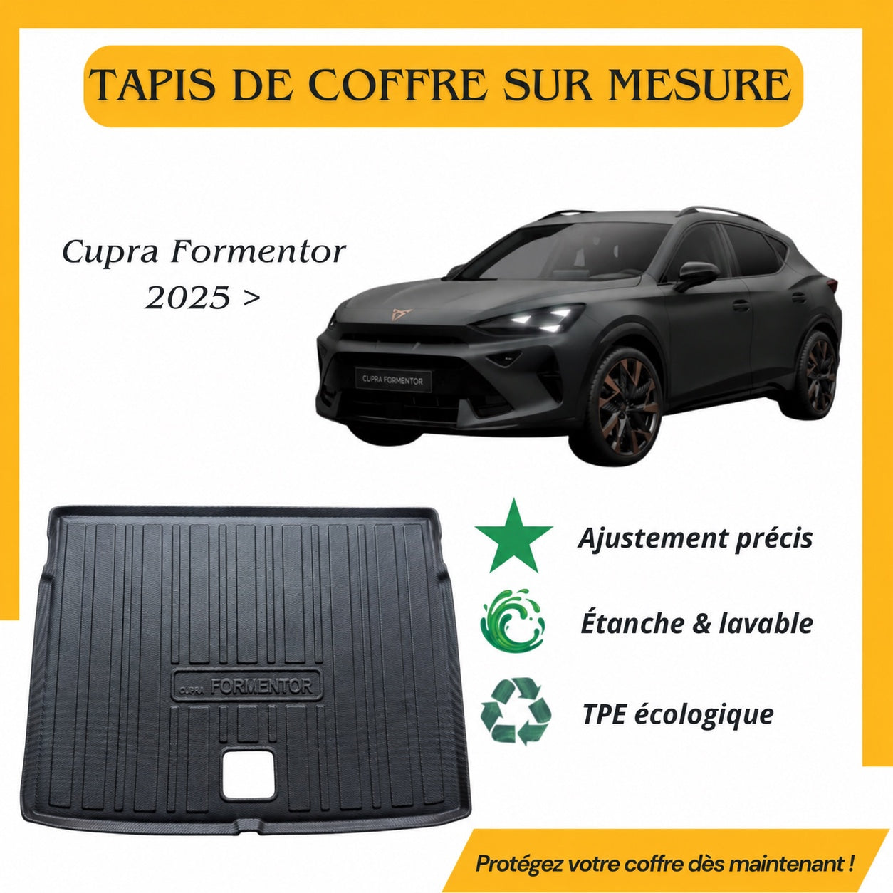 Tapis de coffre sur mesure Cupra Formentor depuis 2025