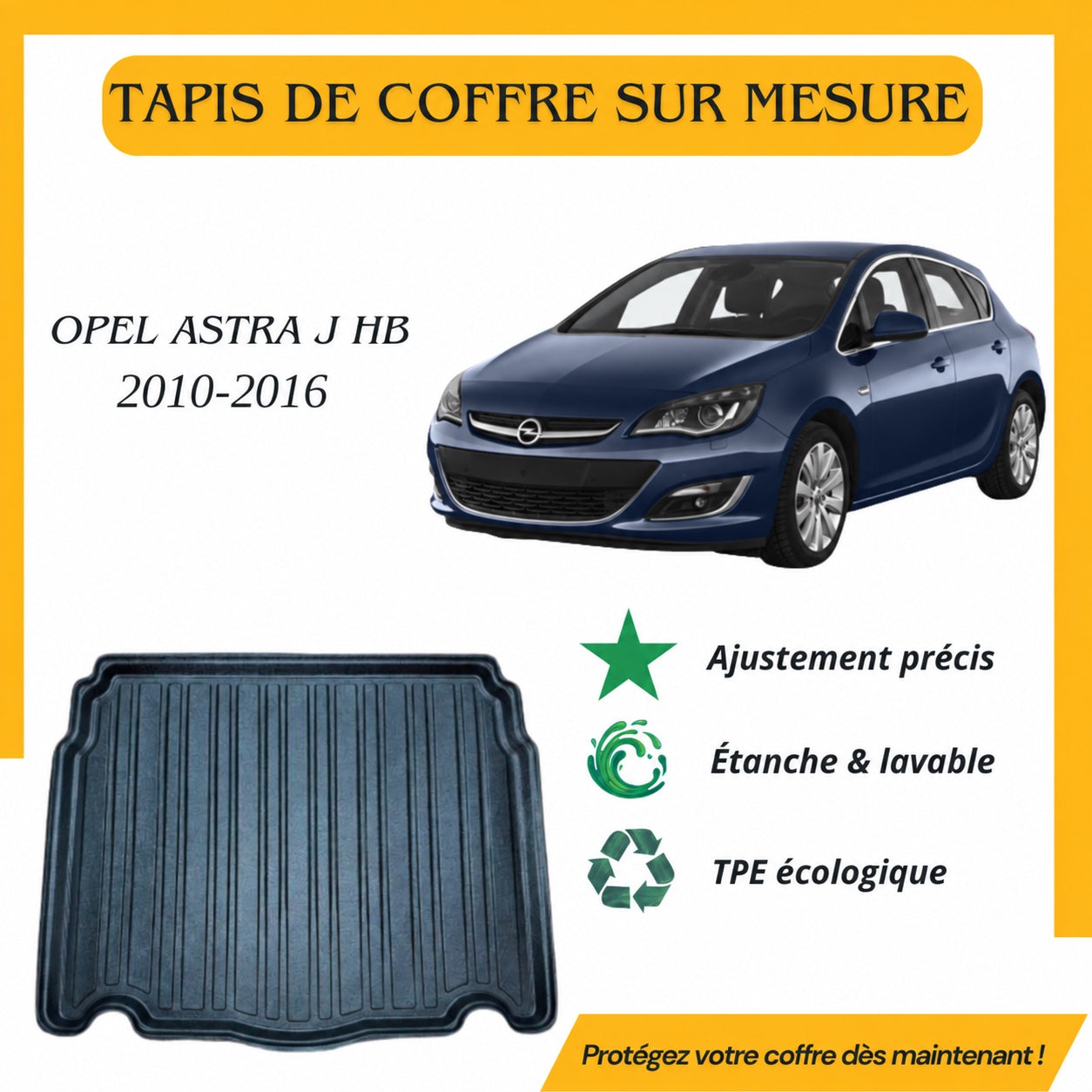 Tapis de coffre 4D Opel Astra J HB 2010-2016