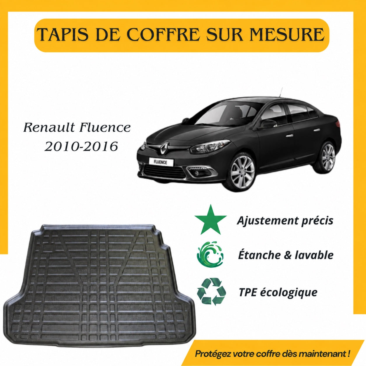 Tapis de coffre 4D Renault Fluence 2010-2016