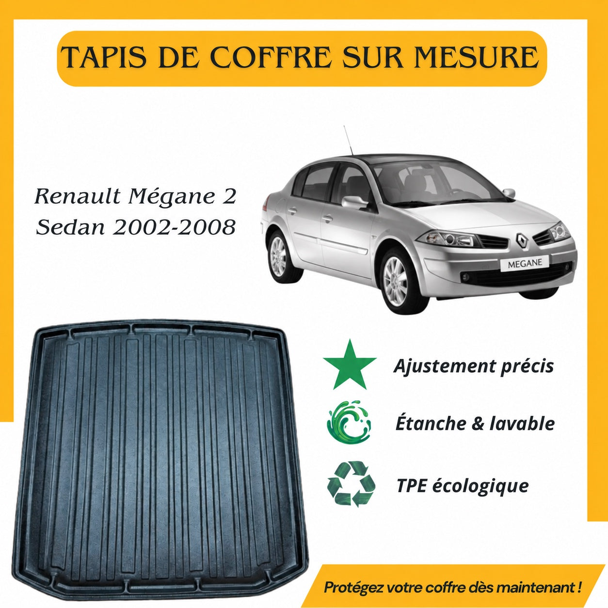 Tapis de coffre 4D Renault Mégane 2 Sedan 2002-2008