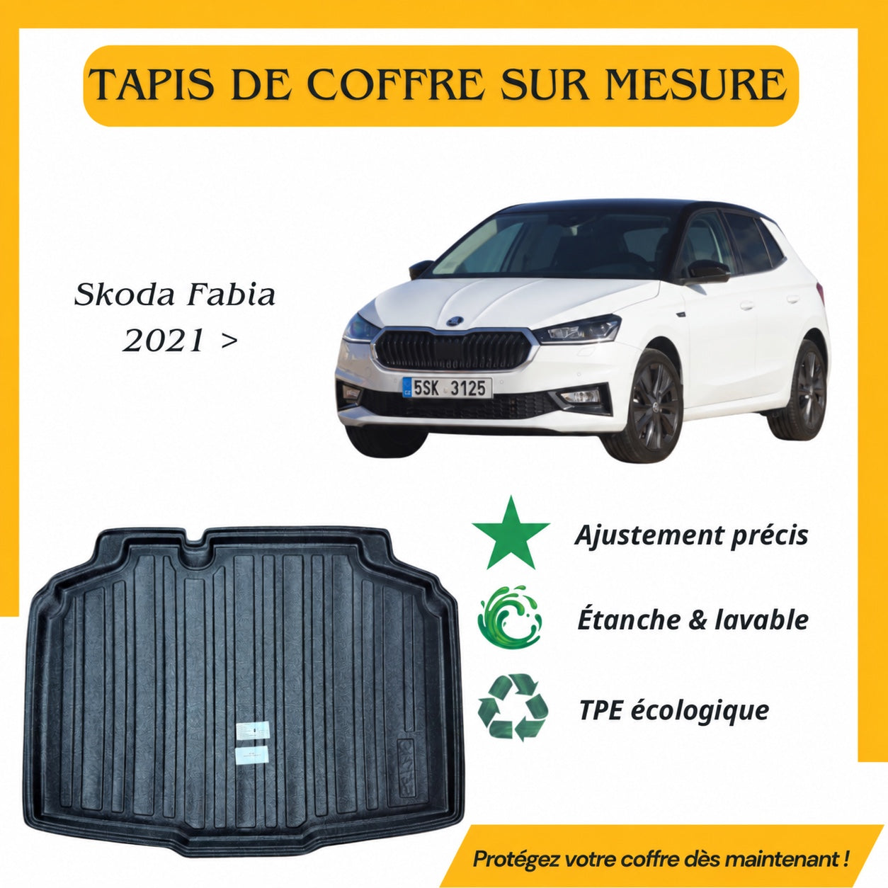 Tapis de coffre 4D Skoda Fabia 2021 >