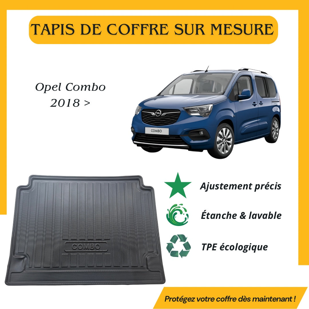 Tapis de coffre sur mesure Opel Combo 2018 >