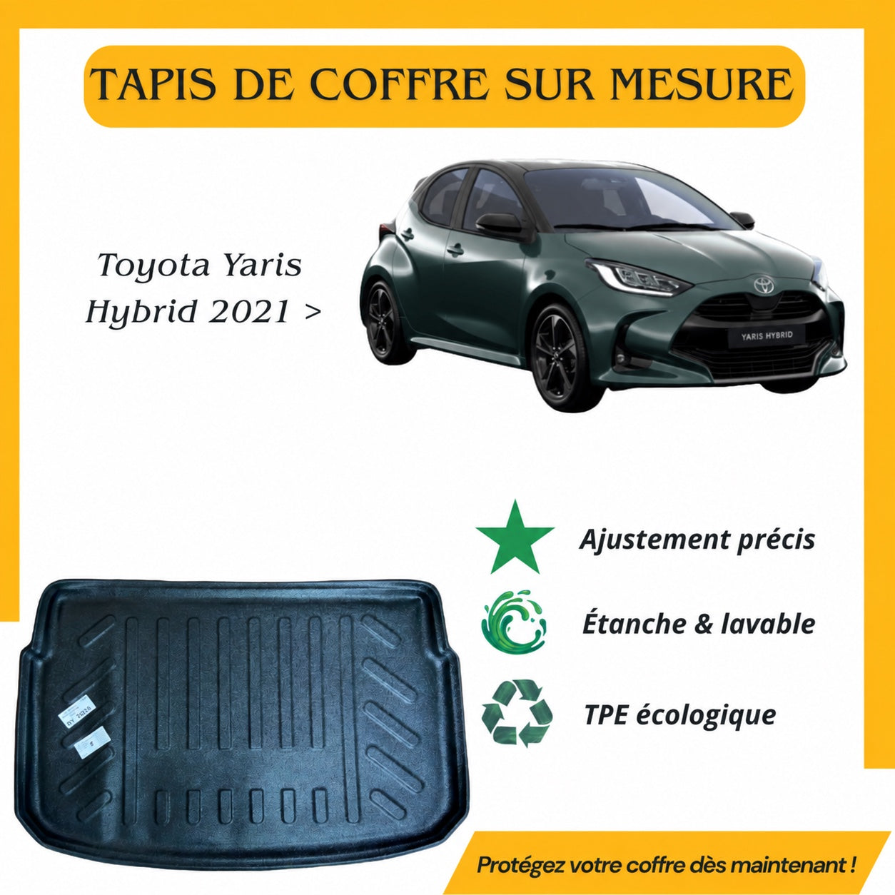 Tapis de coffre 4D Toyota Yaris Hybrid 2021 >