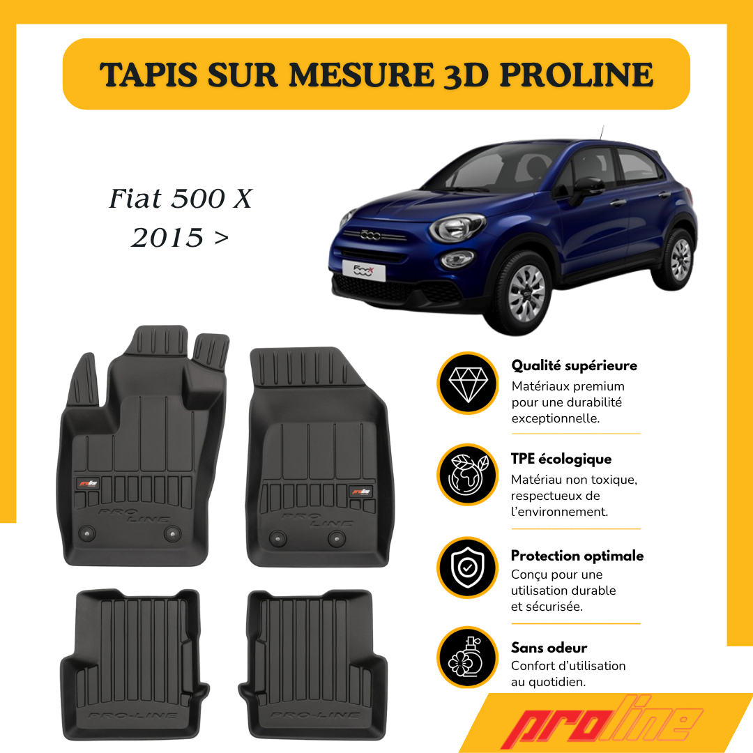Tapis de sol ProLine sur mesure Fiat 500X depuis 2015