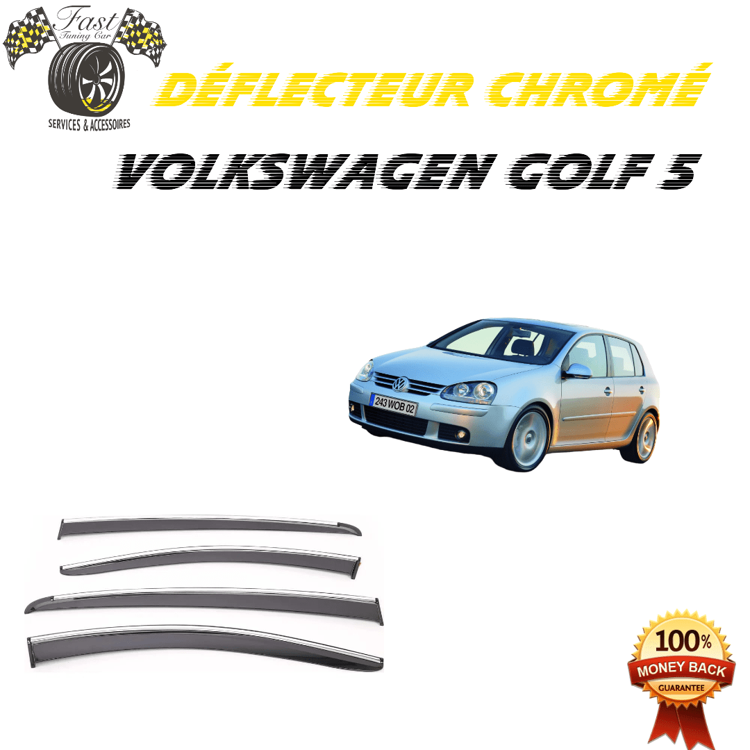 Déflecteur d'air noir et chromé Volkswagen Golf 5 
